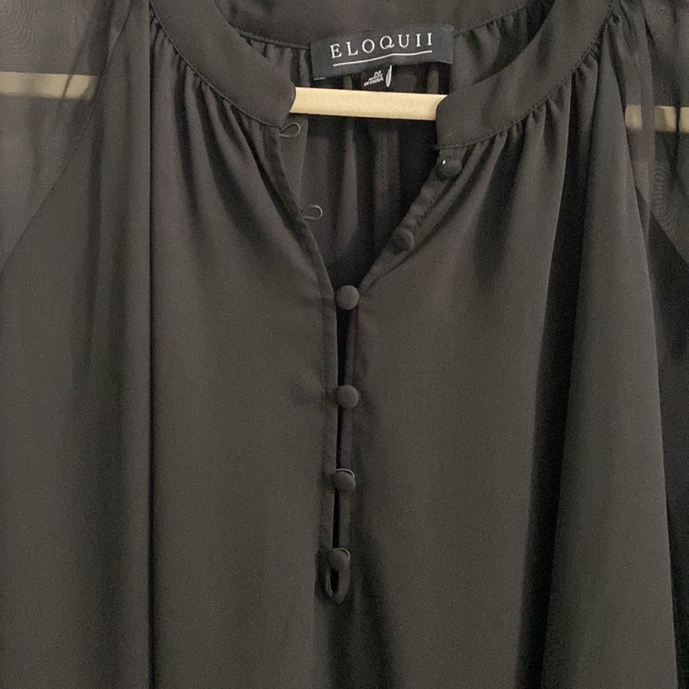 Eloquii Sheer sleeve top - Picture 4 of 5